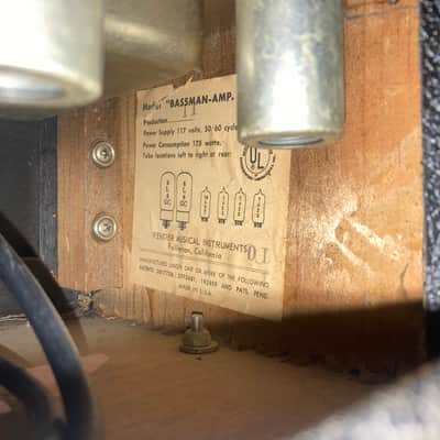 Fender Bassman 2-Channel 50-Watt Guitar Amp Head 1966 - Black Panel image 6