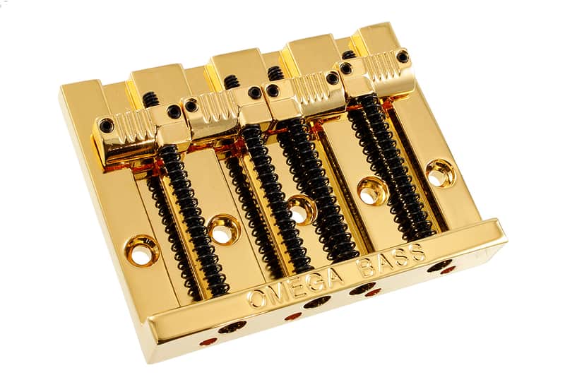 Allparts Omega Badass II clone 4 string GROOVED bass bridge GOLD 4 Fender Precision, Jazz image 1