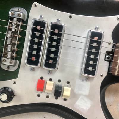 Vintage Teisco K-3L Sharkfin Circa 1960's Dark Greenburst Needs TLC & Repair K3-L image 15
