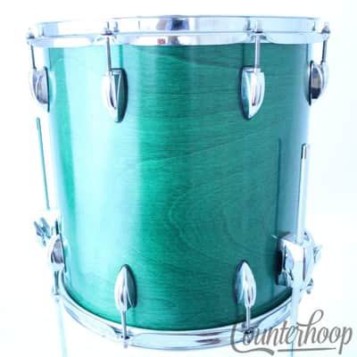 *Eames 14x14"Floor Tom Drum North American Birch Shell+Re-Rings Green Stain* image 5
