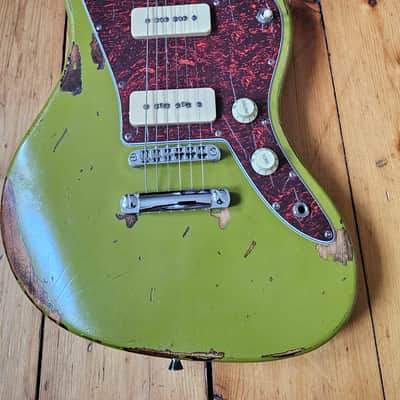Custom Jazzmaster green electric guitar relic with P90 pickups 2026 image 1