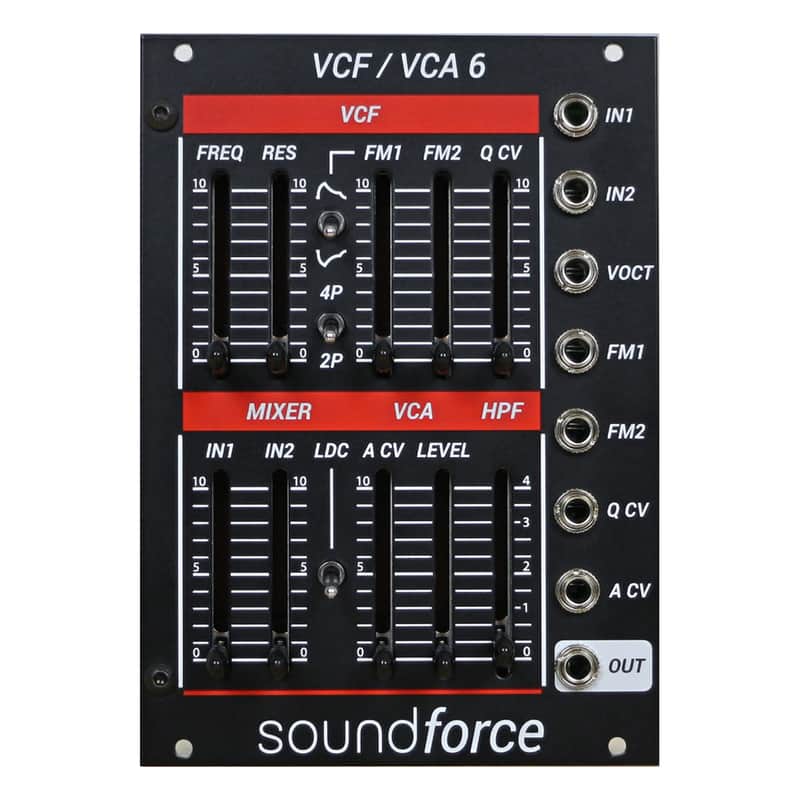 SoundForce VCF/VCA 6 Eurorack Module (Juno) - Black image 1