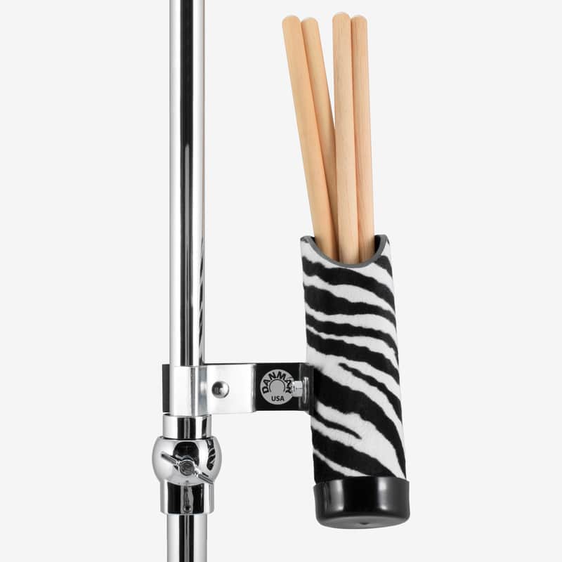 Danmar Stick Holder - Clamps To Any Stand W/ Angle Adjustment, Holds 3 Pairs - White Zebra image 1