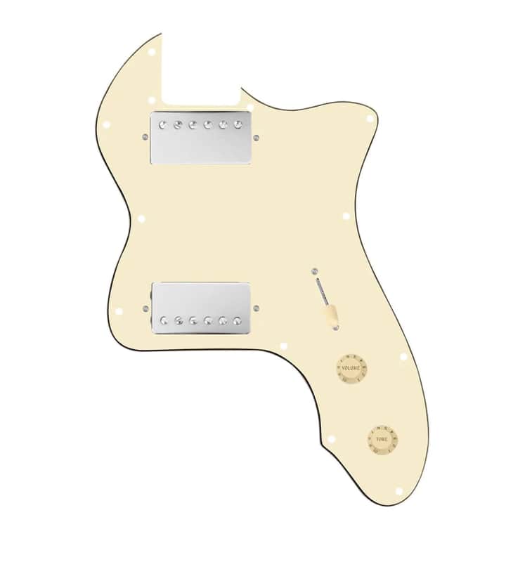 920D Custom 72 Thinline Tele Loaded Pickguard With Nickel Cool Kids Humbuckers, Aged White Knobs, and Aged White Pickguard image 1
