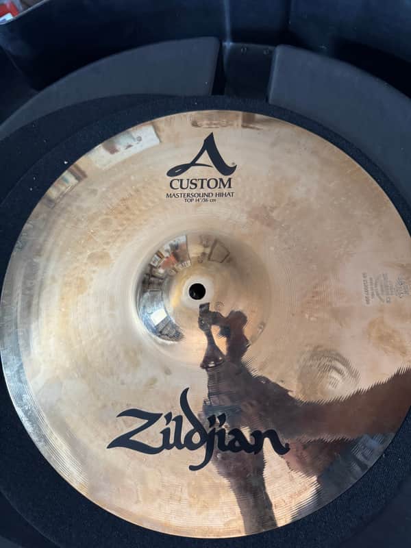 Zildjian 14" A Custom Mastersound Hi-Hat Cymbals (Pair) 1999 - Present - Brilliant image 1