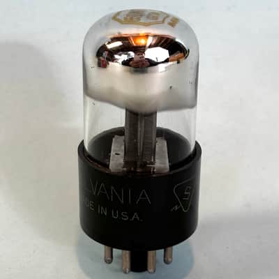 1950s Sylvania 6SN7GTA Vintage Black Plate Chrome Top Tube! T553 image 1