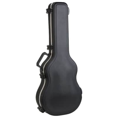 SKB Cases 000-Size Acoustic Shaped Guitar Hardshell Case with Full-Length Neck Support, TSA Latch, Over-Molded Handle, and Accessories Compartment image 1