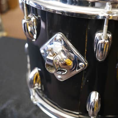 1970s Vintage Slingerland USA 14" Maple Tom w/ Rings - Jet Black Wrap | 10x14" image 9