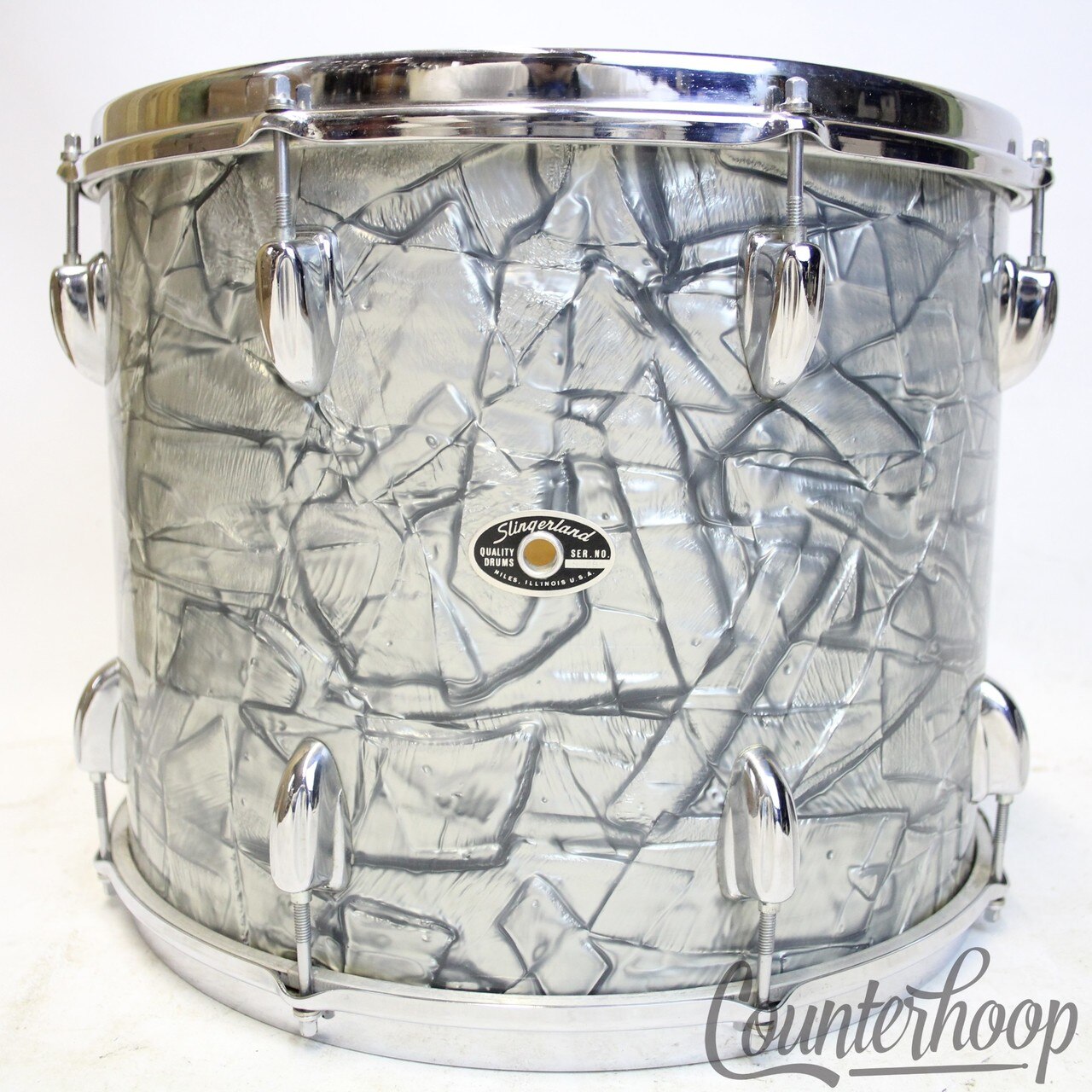 Slingerland 15x12"Tom Drum Sky Blue Pearl SBP Vintage 70s Set-O-Matic 3Ply USA* — main photograph