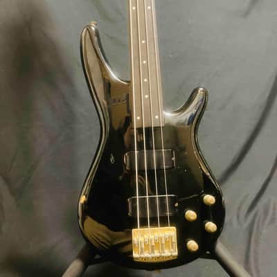 Ibanez MC2924 1987 Black Fletless through neck Electric Bass image 4