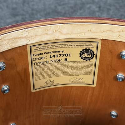 DW Collectors PurpleCore Cherry 6pc Drum Set Brown Birdseye Maple w/Gold Hw image 10