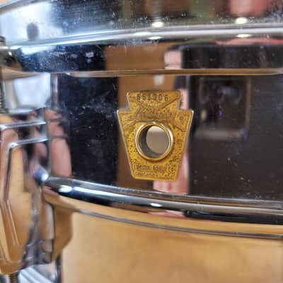 Ludwig No. 400 Supraphonic 5x14" 10-Lug Aluminum Snare Drum with Keystone Badge 1963 - 1969 - Chrome-Plated image 3