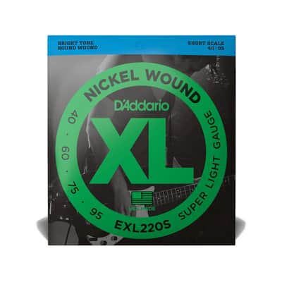 D'Addario EXL220S Super Light Short Scale Bass Strings - 40-95 - Short Scale image 1