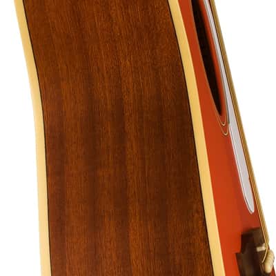 Fender Malibu Player Acoustic Guitar. Walnut Fingerboard, White Pickguard, Fiesta Red image 8