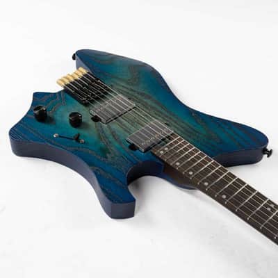 Eart GW2-Pro Headless Electric Guitar, Roasted Ash Body,24F Rounded Ends Jumbo Stainless Steel image 5