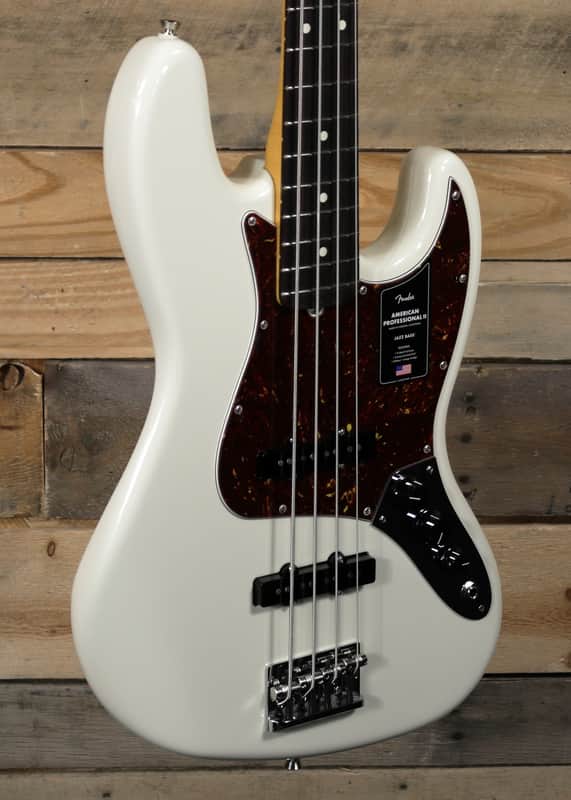 Fender American  Professional II Jazz Bass Olympic White w/ Case & Rosewood Fretboard image 1