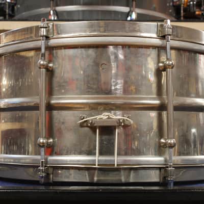 1930s Slingerland 6.5x14 Nickel Over Brass Artist Model Snare Drum image 2