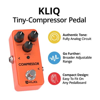 KLIQ Tiny Compressor Effect Pedal for Guitar & Bass image 2