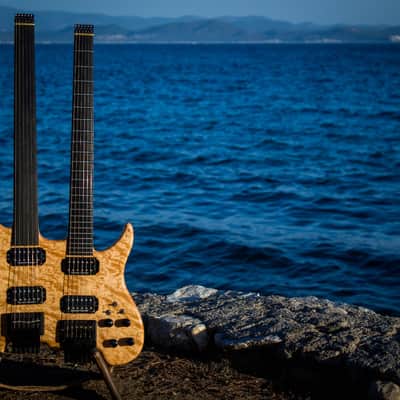 Ekrem Özkarpat Custom Made Double Neck Fretted/Fretless Headless Electric Guitar--Worldwide Shipping image 8