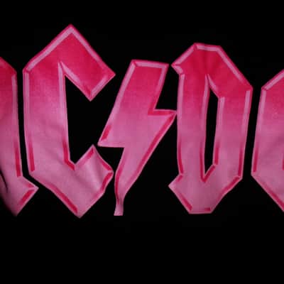 ac dc pink logo 2xl official woman tee - angus malcom hard rock thunderstruck image 2