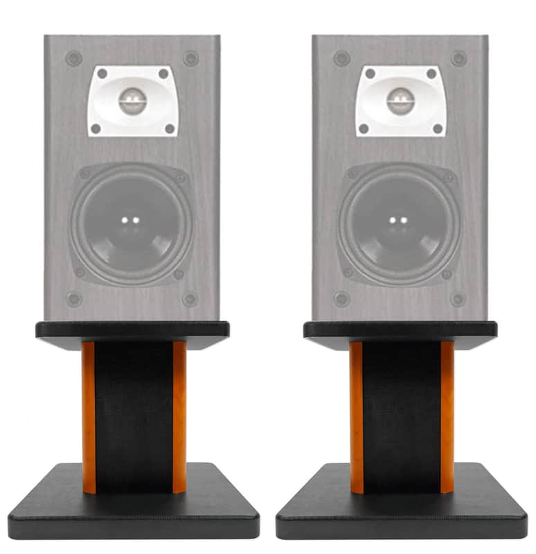 (2) 8” Wood Bookshelf Speaker Stands For Theater Solutions B1 Bookshelf Speakers image 1