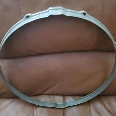 Vintage LEEDY 15" RIM NOB SNARE BOTTOM Heavy NICKLE over BRASS RIM hoop HEAVY! * MUSICAL TONE 1920s 1930s 1940s 1950s image 2