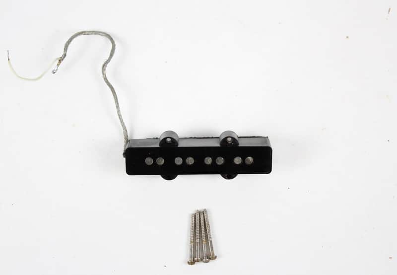 1982 Vintage Fender Jazz Bass NECK Pickup Single Coil Grey Bottom 7.7K  USA 1970s image 1