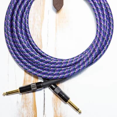 20-ft Premium USA Made Guitar Cable 1/4 Straight Gold Connectors Violet Purple Braided image 1