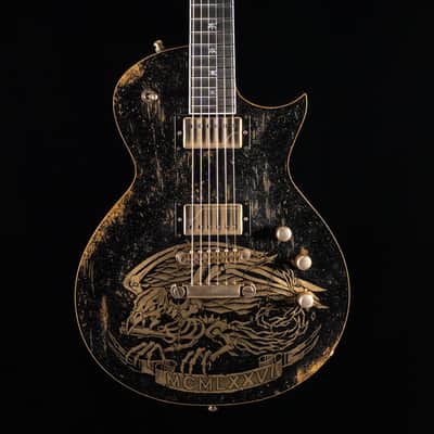ESP Japanese Custom Shop Signature Series Will Adler Warbird Distressed - Black image 2