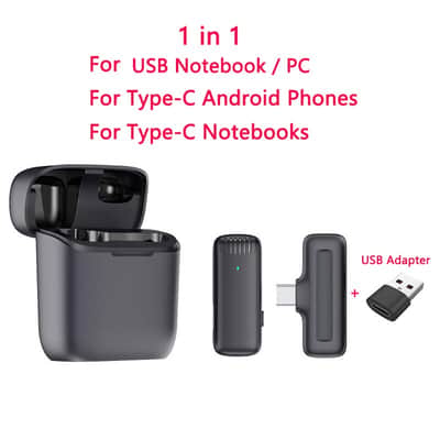 Wireless Lavalier Microphone Charging Case Mic Portable Audio Video Recording for iPhone Android Camera Notebook Live Gaming Mic image 1