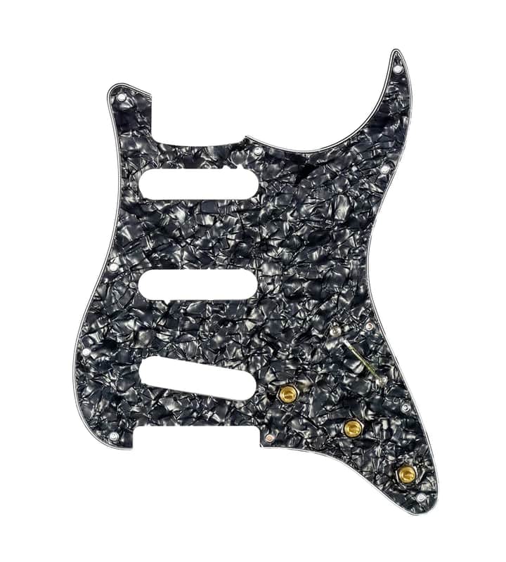 920D Custom SSS Pre-Wired Pickguard for Strat With A Black Pearl Pickguard and S5W-BL-V Wiring Harness image 1