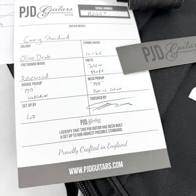 2025 PJD Guitars Carey Standard - Olive Drab image 17