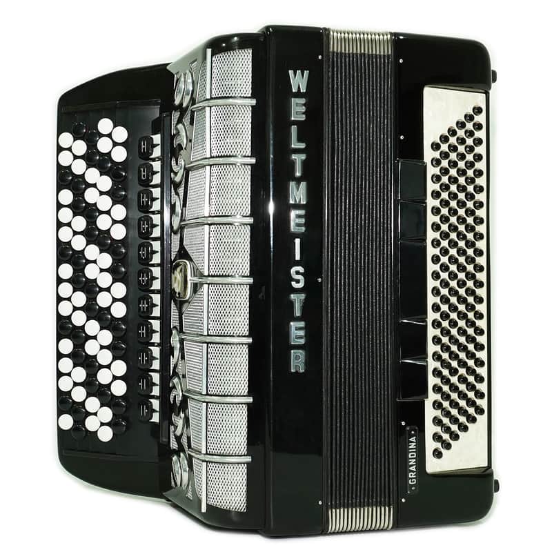 Weltmeister Grandina Button Accordion 120 Bass, made in Germany, 5 Row Bayan B Griff, Straps and Case, 2738 image 1