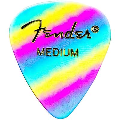 Fender 198-0351-102 351 Shape Premium Celluloid Rainbow Guitar Picks - Medium (12-Pack)