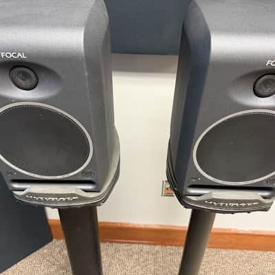 Focal CMS65 6.5" Powered Monitor (Pair) 2010s - With Ultimate Support Stands image 3
