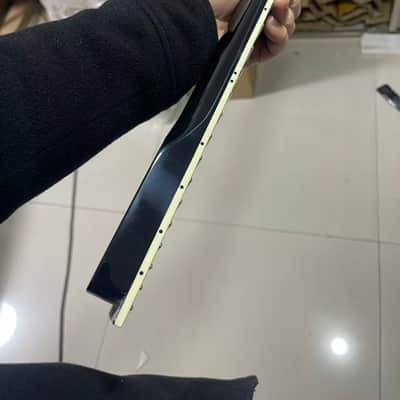 1 Round stainless steel  22 frets White binding black gloss Maple guitar neck 25.5inch hole 10mm image 7