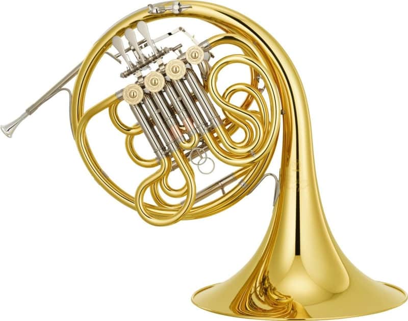 Yamaha Custom Horn; key of F/Bb; "Geyer" style; .472" bore; medium-large throat; yellow-brass bell; detachable; water key; hollow fourth rotor; 32C4 mouthpiece image 1