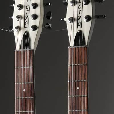 Danelectro Doubleneck 6/12 Electric Guitar - White Pearl image 3