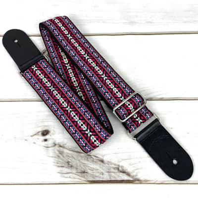 Walker & Williams H-19-M Vintage Series Strap Red, Blue & Cream Yucatan Style Weave image 3