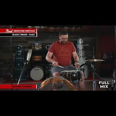 Pearl Sensitone Heritage Alloy Snare Drum 14x6.5 Black Nickel Over Brass image 2