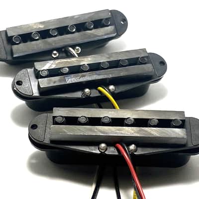 Dragonfire Cane Singles SSS Pickup Set ~ Modern Ceramic Power Strat Bridge+Middle+Neck Pickups, Black image 6