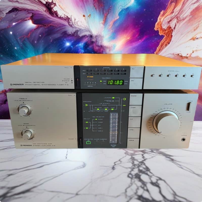 Vintage Pioneer A-9 Amplifier + F-9 Tuner Gold Fresh Service Near Mint 110 WPC🔥 image 1