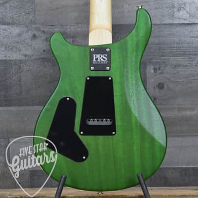Mint PRS Wood Library CE-24 Satin Quilt Top - Faded Gray Black Green Burst with Gigbag image 6