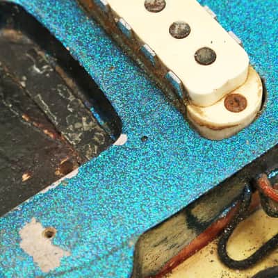 1962 Fender Jaguar - Original Custom Order Blue Sparkle... with BLACK back and pickguard! image 15