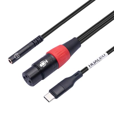 10FT USB C to XLR Female Microphone Cable & 3.5mm (1/8") Female Stereo Out Adapter,USB C to 3.5mm Headphone Cable&XLR Female Microphone Record Cable for iPhone 15 Garageband,Tablet,Laptop image 1