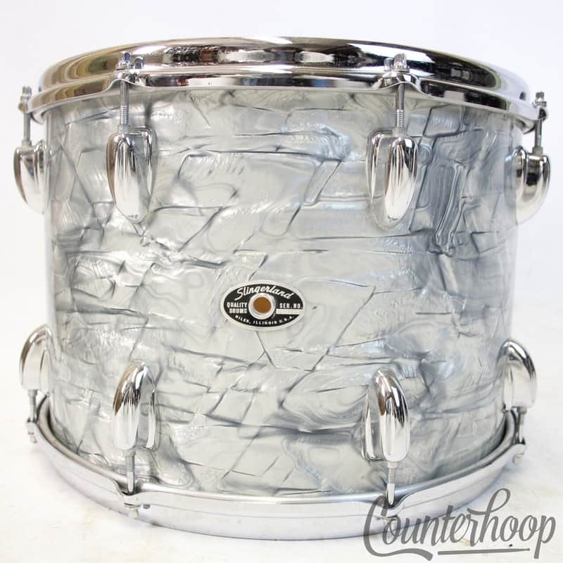 Slingerland 14x10" Sky Blue Pearl Tom Drum 70s Chrome Sound King Stick-Saver SBP image 1