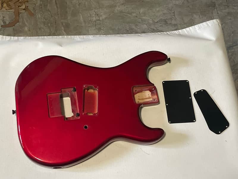 1980's Made in Japan Kramer F-1000 Candy Apple Red Single Pickup Guitar Body Floyd Ready image 1