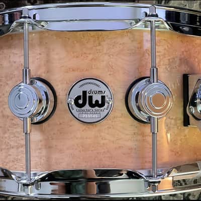 Mint DW Collector’s Series Exotic Natural Lacquer Over Birdseye Maple w/Chrome 6.5x14 image 5
