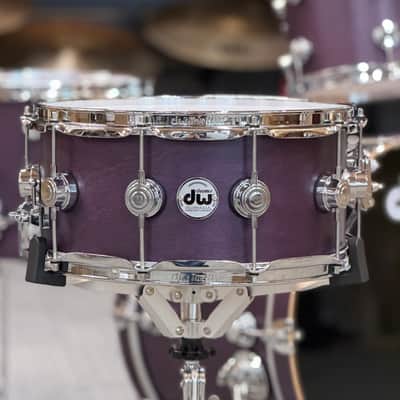 DW COLLECTOR'S BIRCH 14X6.5 SNARE DRUM LAVENDER SATIN OIL CHROME HARDWARE - FLOOR MODEL image 1
