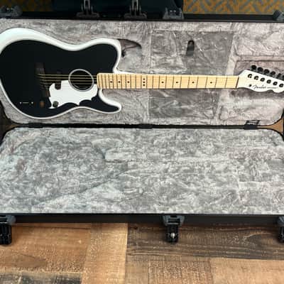 Fender Jack White Signature Triplesonic Acoustasonic Telecaster Satin Arctic White with Black Top, Free Ship, 113 image 12